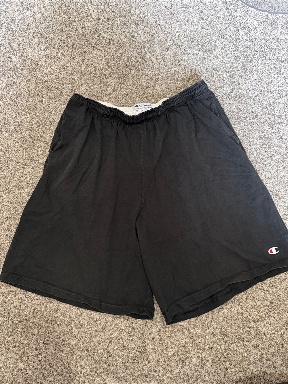 Champion Black Men's Athletic Shorts with Embroidered Logo